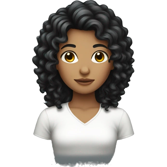 girl with long black curly hair emoji