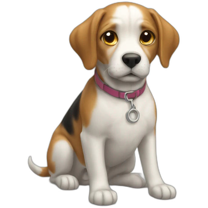 Chat sur un chien emoji