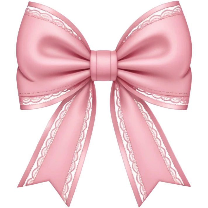 coquette style pink bow, soft and romantic, pastel pink, lace details, emoji size, no text emoji