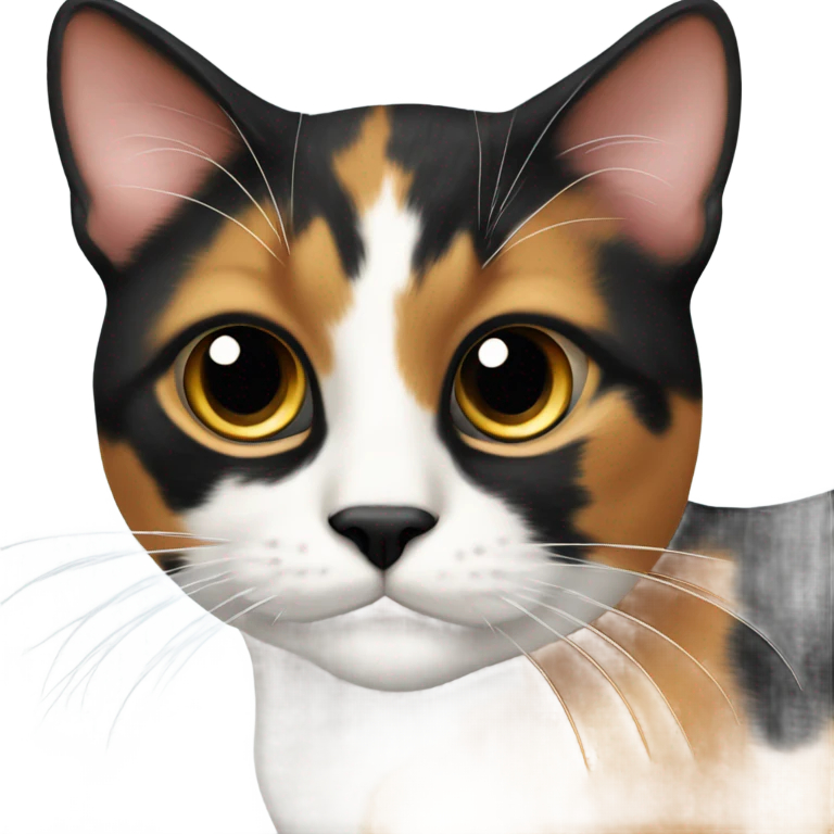  Calico cat with a black patch on nose emoji