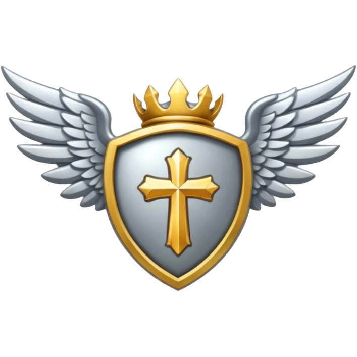 holy emblem with silver wings  emoji
