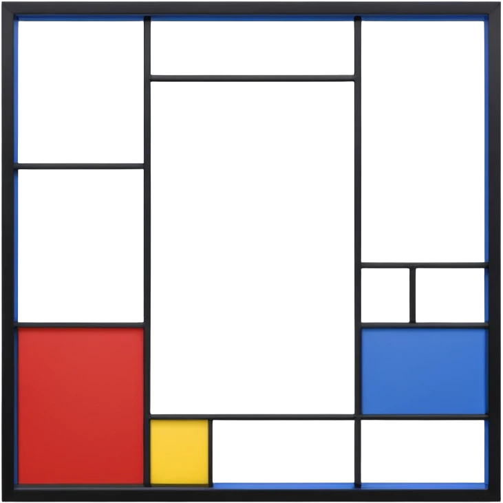Piet Mondrian, Composition with Red Blue and Yellow painting frame emoji