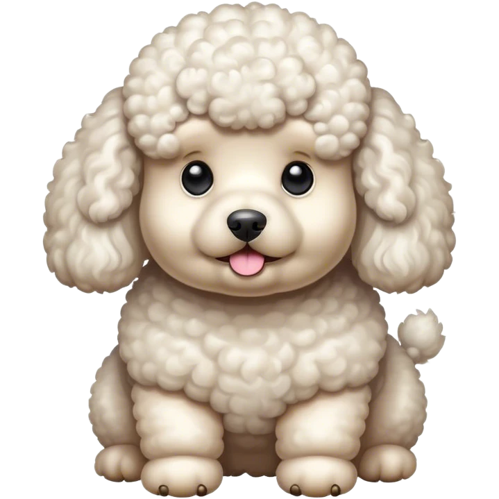Poodle blanco gordito emoji