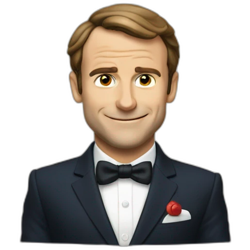 Macron qui fait un doigt d'honneur emoji