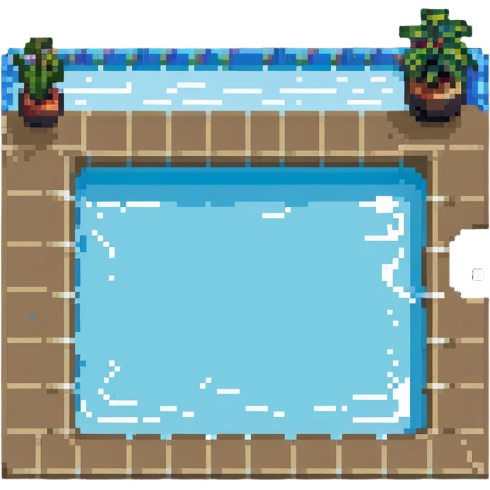 swimming pool with inflatable float emoji