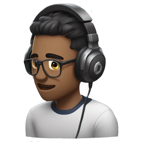 discord gamer wearing a headphone, mad about the game he lost emoji