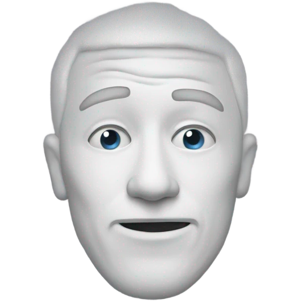 A guys face cover by a white powder  emoji