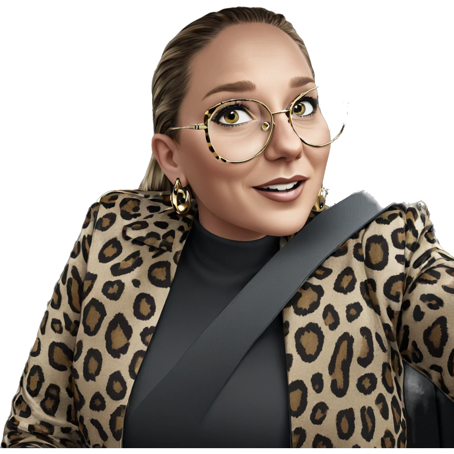 girl in leopard print car emoji