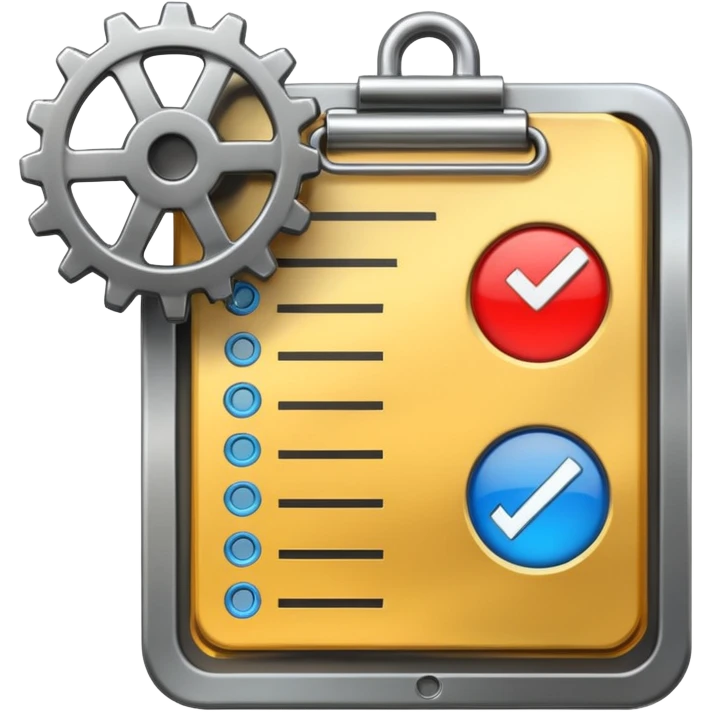 gear with a checklist inside emoji