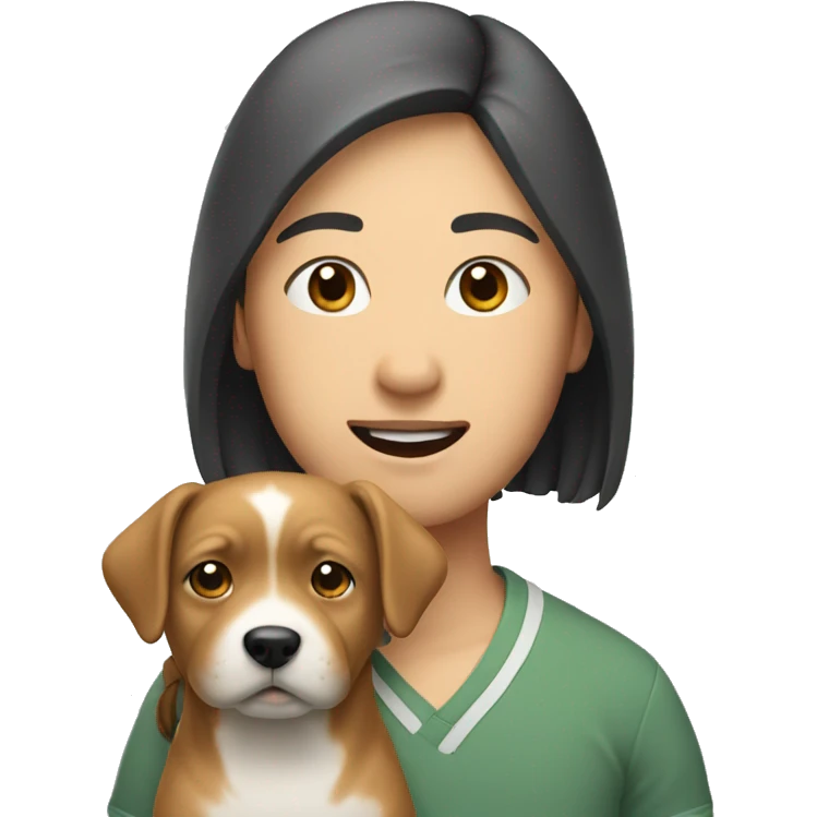 Asian with dog emoji