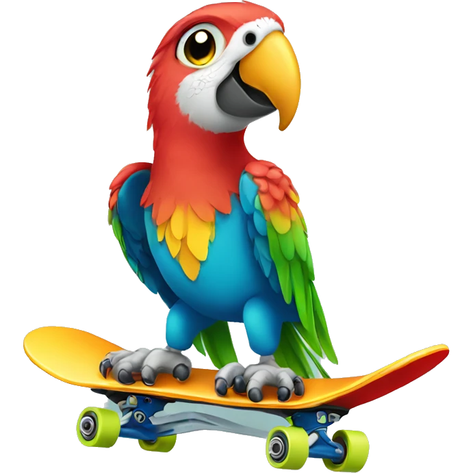 Parrot with skateboard  emoji