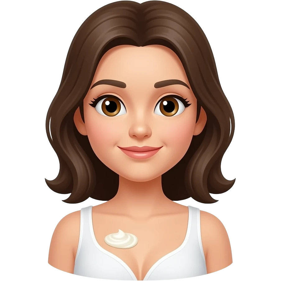 Yogurt on female chest emoji