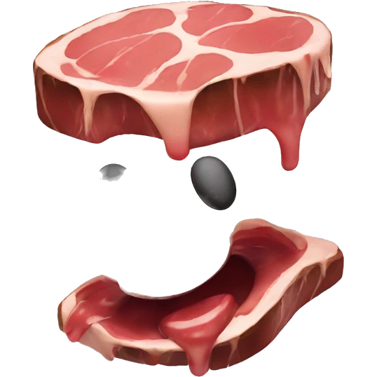 Mix of the melting smiley with a frozen steak emoji