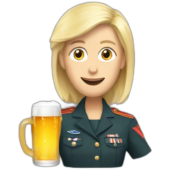 Marine Lepen drink a beer emoji