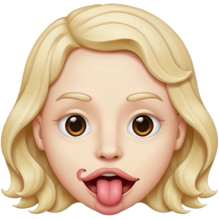 Ojos en forma de equis boca ondulada y con lengua afuera del lado izquierdo como el logo de nirvana emoji