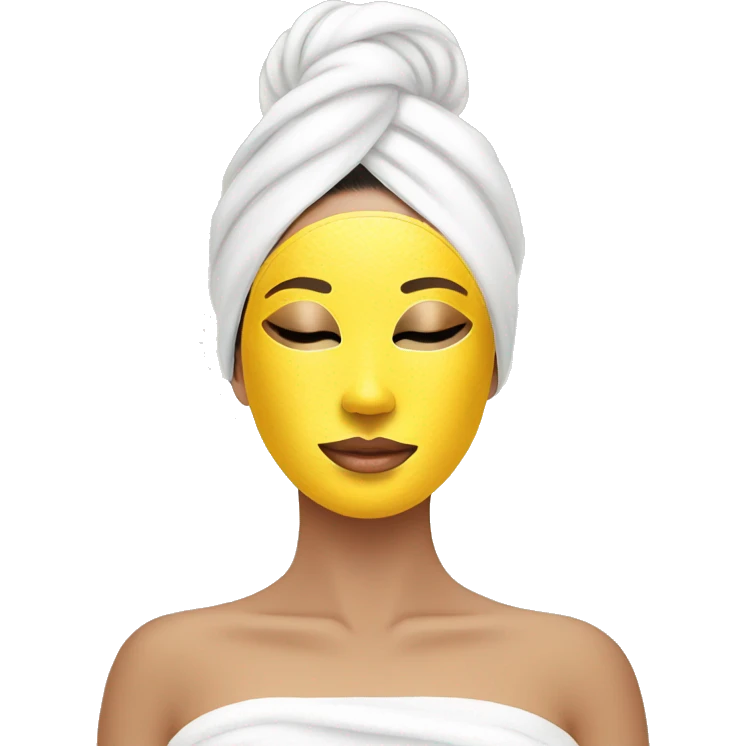 Lady with face mask spa beauty full face relaxing emoji