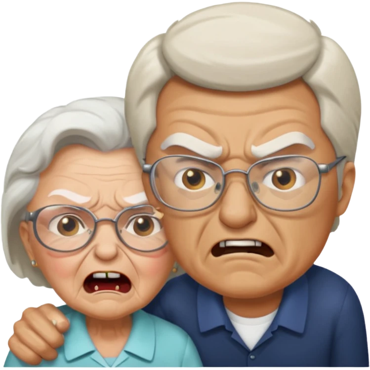 Someone hitting an old lady emoji