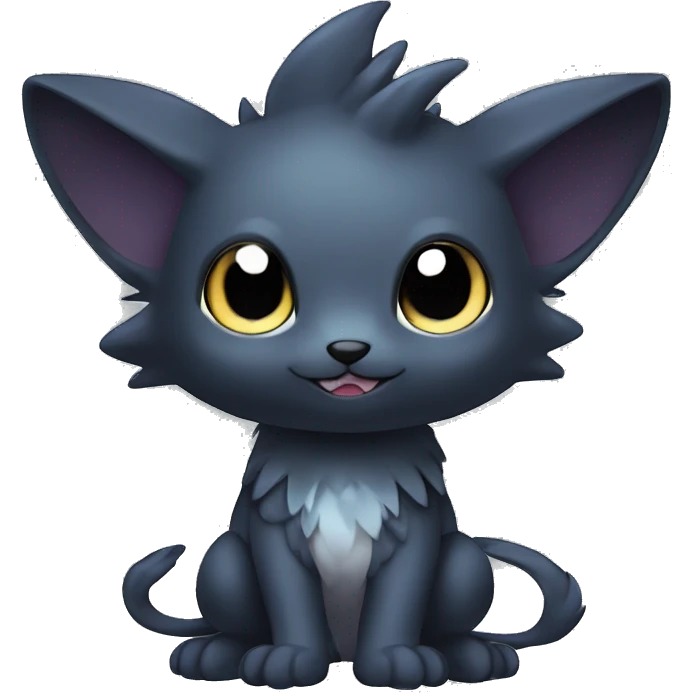 Cute cool shiny fantasy dark-themed animal hybrid Fakemon full body emoji