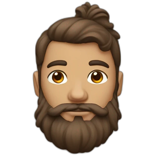 Homme métisse avec les cheveux brun et bouclés qui tient une lance emoji