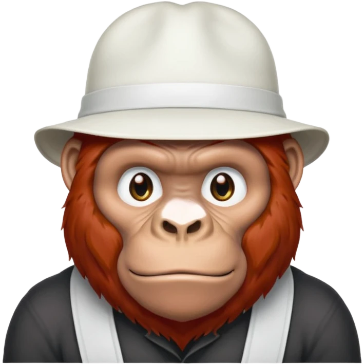 red haired gorilla with white hat emoji