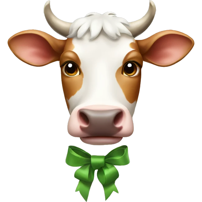 Cow with a bow emoji