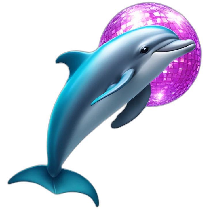 Dolphin playing with a disco ball emoji