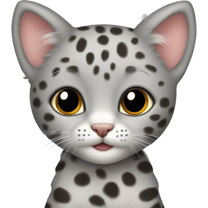 Grey kitten with cheetah spots emoji