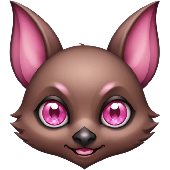 a normal bat witha pink diamond in its forhead, the full bat with his body, the diamond only in the forhead, forhaed not body emoji