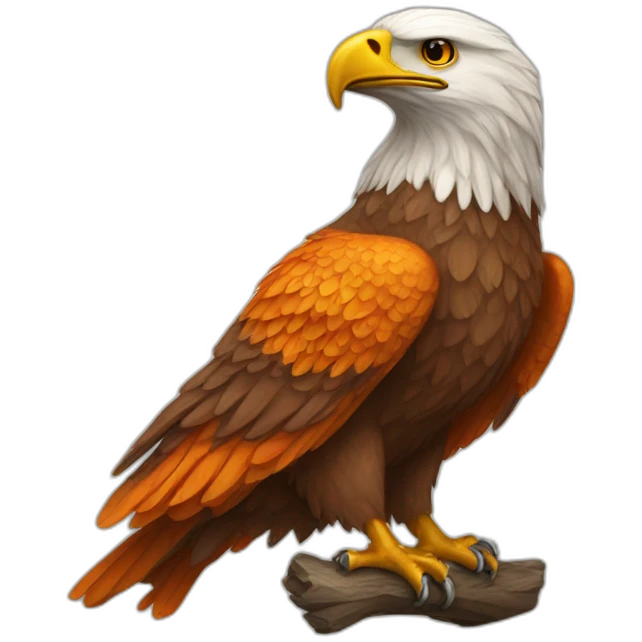 Aigle who have a flag orange and with emoji