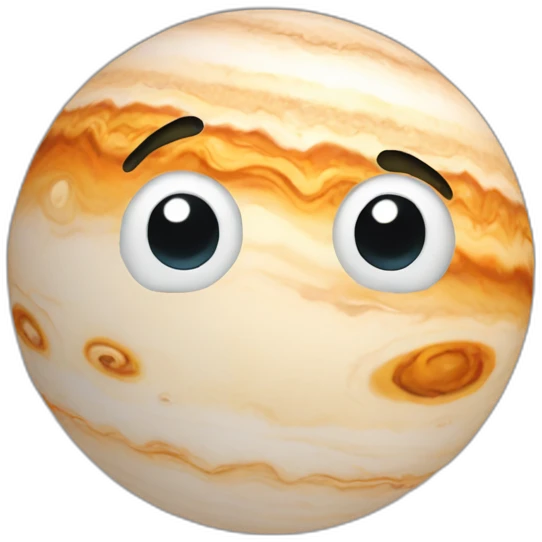 Planète Jupiter sans visage emoji