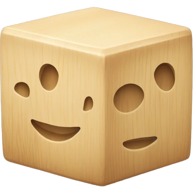 creme wooden cube to sit  emoji