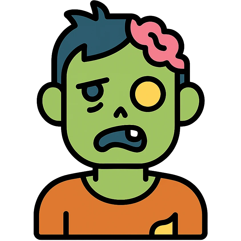 zombie icon, color outline style emoji