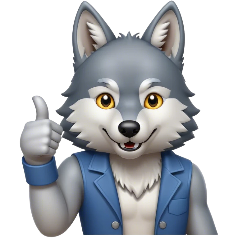 Wolf giving thumbs up emoji