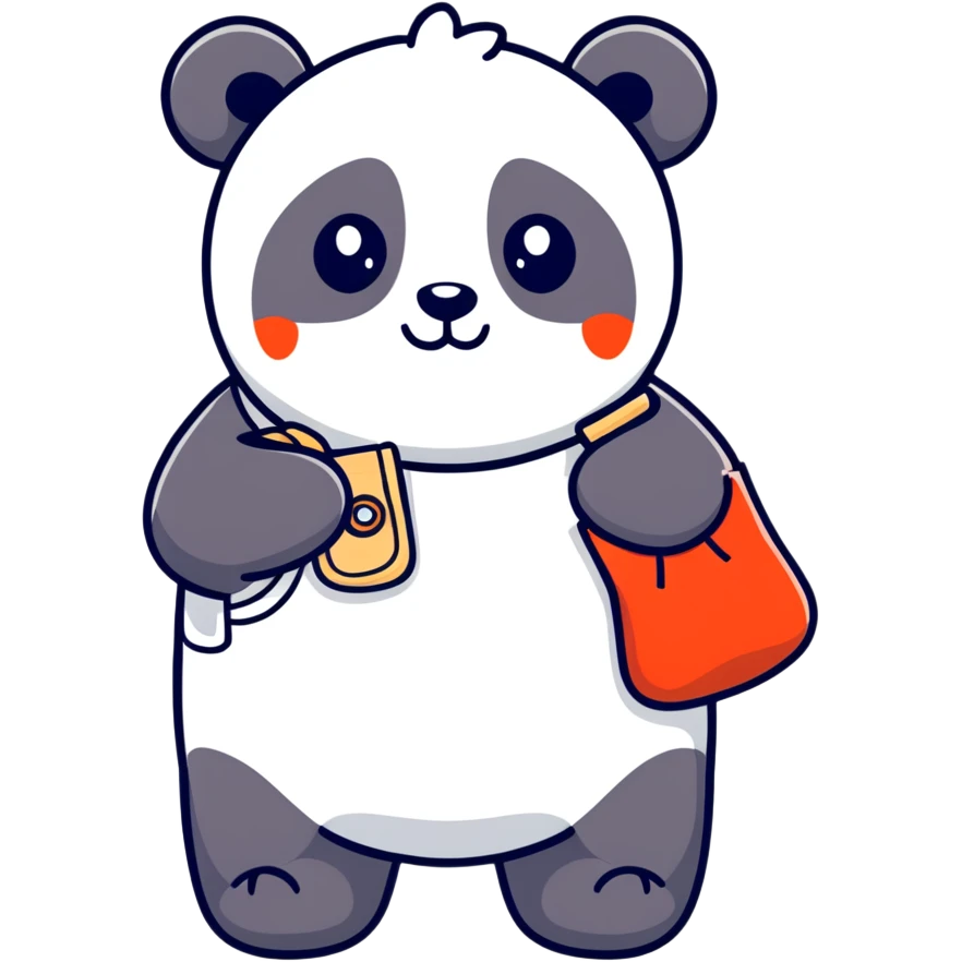 panda with heat bag emoji