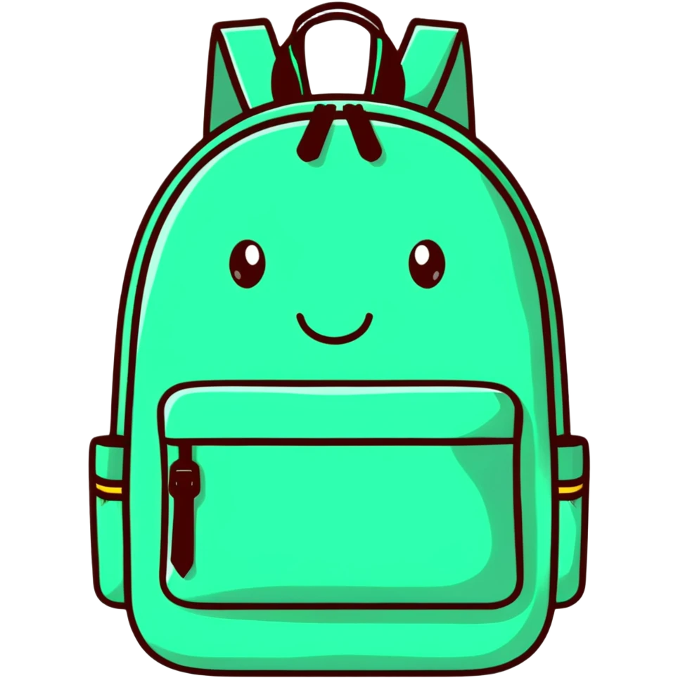 Backpack filled with emotions, colorful emoji