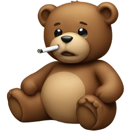 Teddy bear smoking emoji
