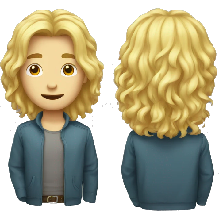 blond guy with middle long hair emoji concept emoji