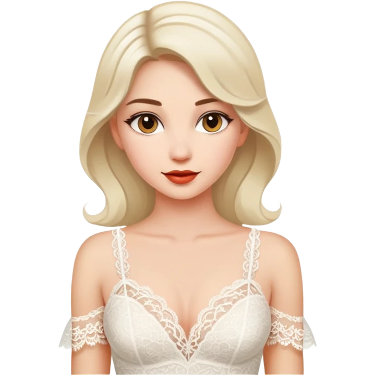 White sexy lace dress emoji