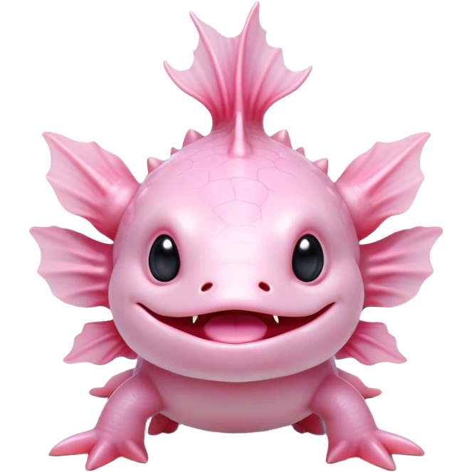 Cinematic Comical Axolotl Portrait Emoji, Head tilted dramatically with an exaggeratedly amused expression, featuring smooth, pale pink skin with ruffled, feathery gills and wide, expressive dark eyes filled with playful disbelief, Simplified yet hilariously expressive features, highly detailed, glowing with a slightly sassy glow, high shine, dramatic yet playful, stylized with an air of cheeky mischief, bright and endearing, soft glowing outline, capturing the essence of a spirited and over-the-top aquatic friend, so meme-worthy it feels like it could side-eye its way into internet fame instantly! emoji