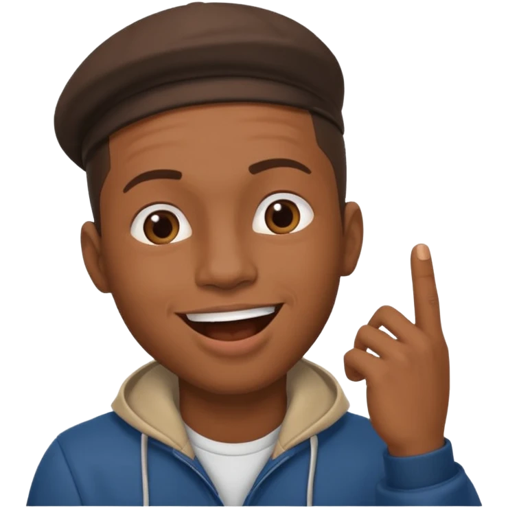 beatbox, black man hand near mouth emoji