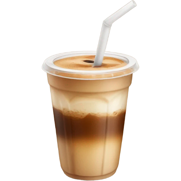Icecoffe in cuo with cute little beige straw emoji