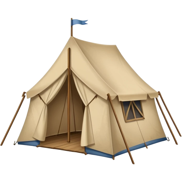 canvas tent with wooden poles, biblical era emoji