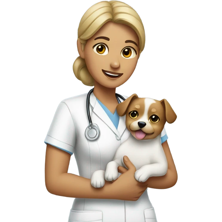 Nurse with a small dog emoji