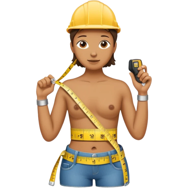 tape measure wrapped around a waist emoji