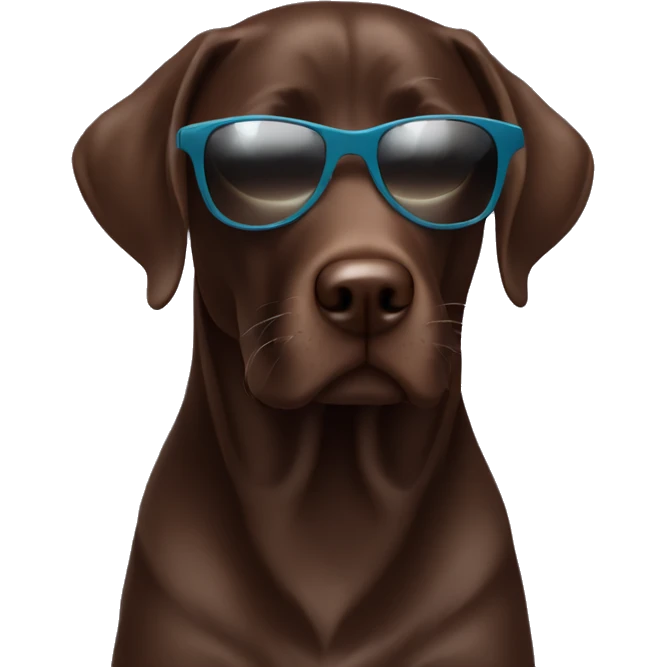Chocolate lab in sunglasses emoji