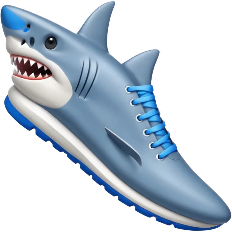 As un tiburón con tenis azules  emoji
