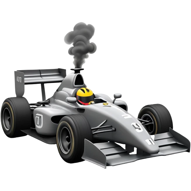 Un formul1 avec de la fume  emoji