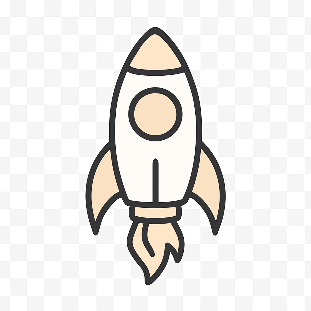 a simple rocket ship emoji