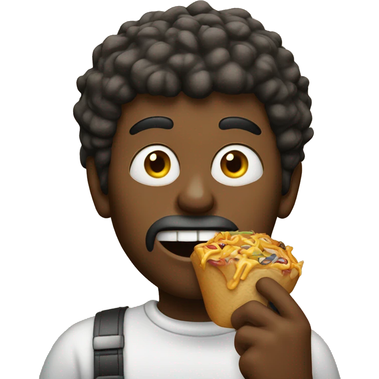 man eating junk food emoji