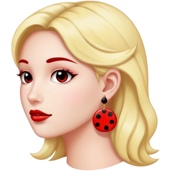red earrings with black spots emoji